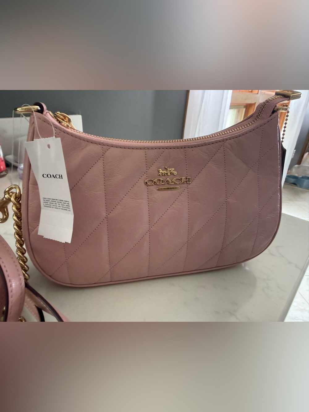 COACH Teri Shoulder Bag, Carnation/Gold NWT!